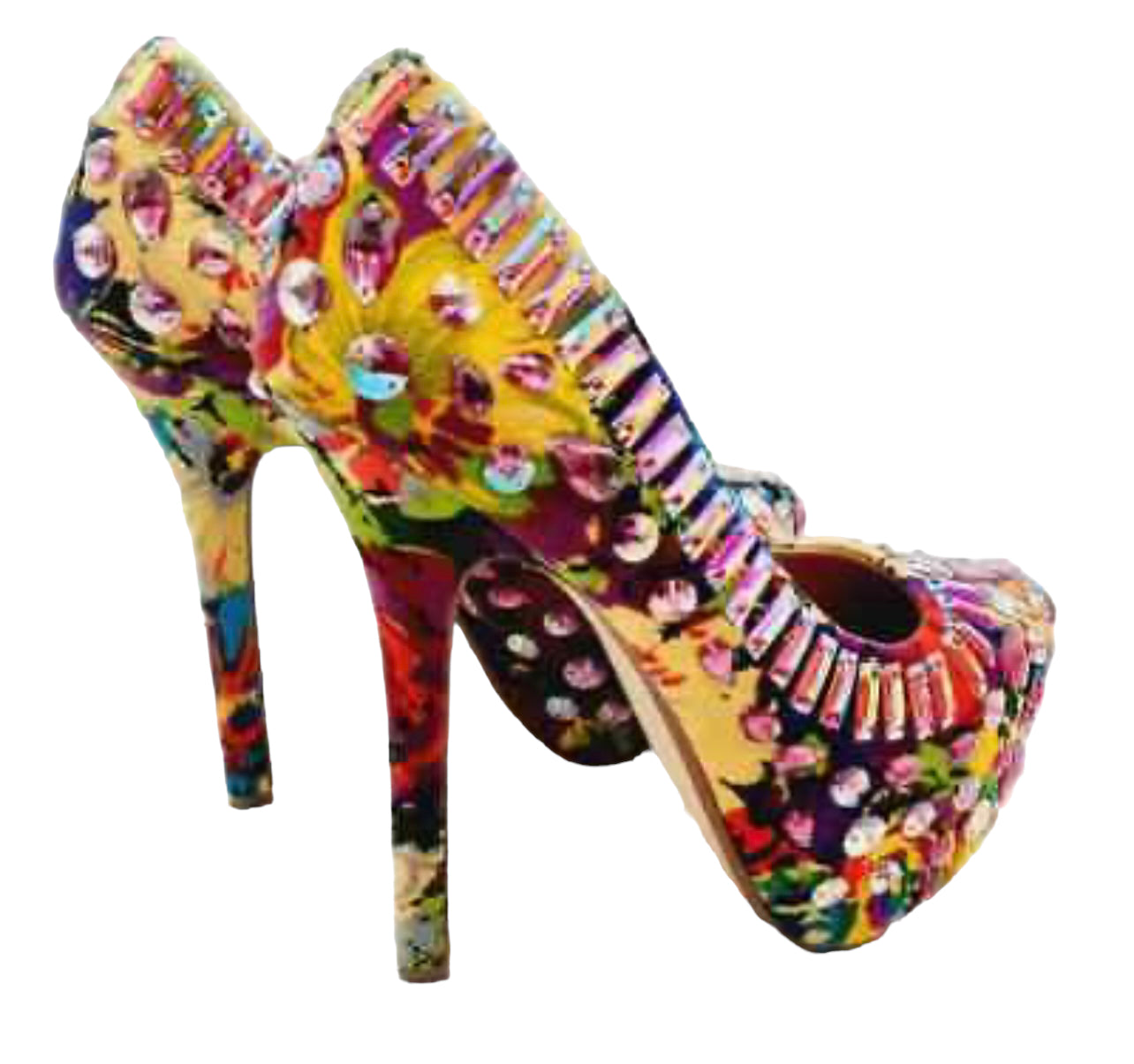 12.31 Shoes S. Madden Ditzy Multicolor Rhinestone Platform Heel (7)