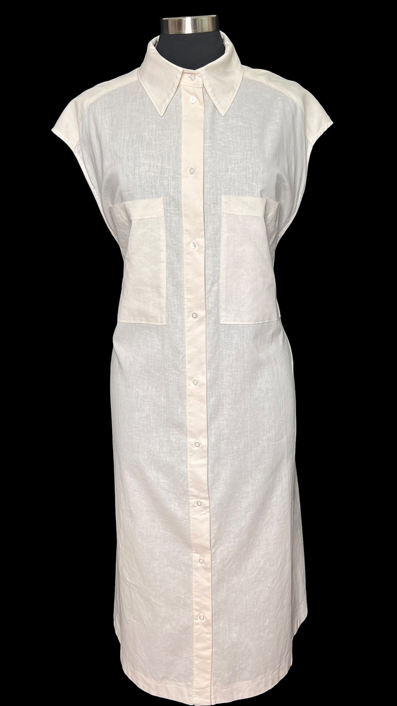 07.02 Dresses NWOT H&M Cream Linen Blend (XL) Fits (L)