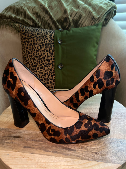 10.01 Shoes NEW Cole Haan Calf Hair Animal Print Block Heel (9) Fits (8.5)
