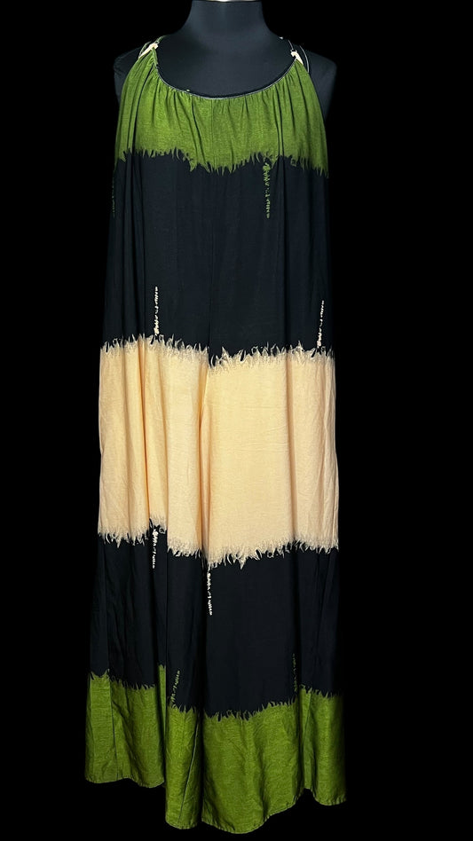 08.02 Jumpsuits F. Nova Grn/Blk/Tan Wide Leg (1X) Fits (XL) Tall