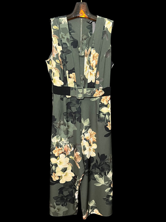 09.19 Jumpsuits NWT City Chic Olive Floral (L/20) Fits (14) Cvy