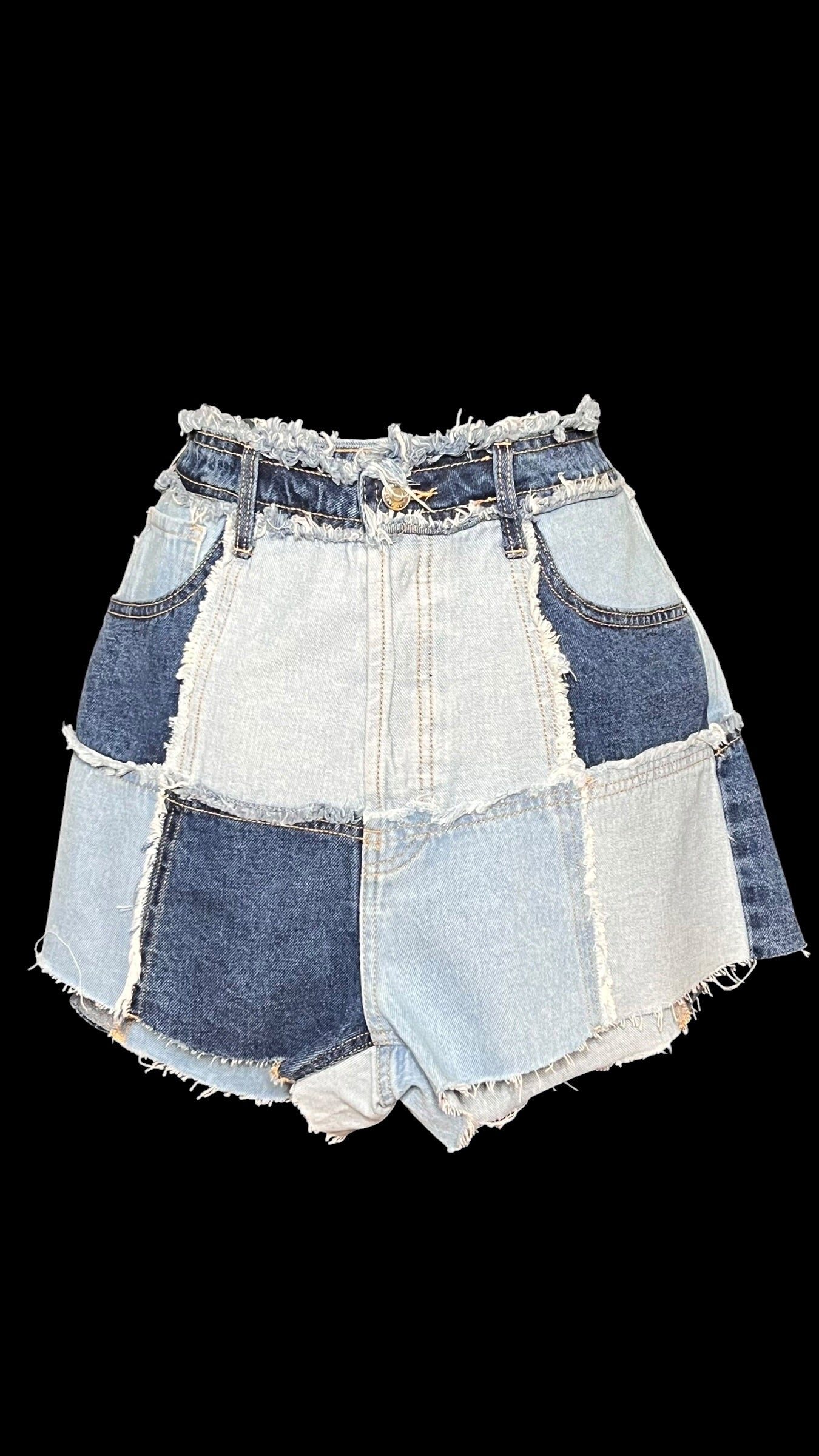 06.24 Shorts NWT W. Fable Patchwork Denim (12) Fits (10)