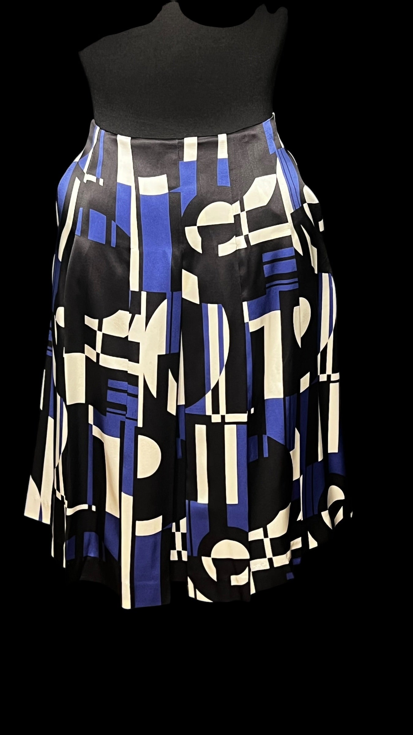 07.14 Skirts R. Lauren Blu/Blk/Wht Silk (8)