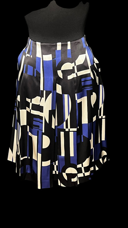 07.14 Skirts R. Lauren Blu/Blk/Wht Silk (8)