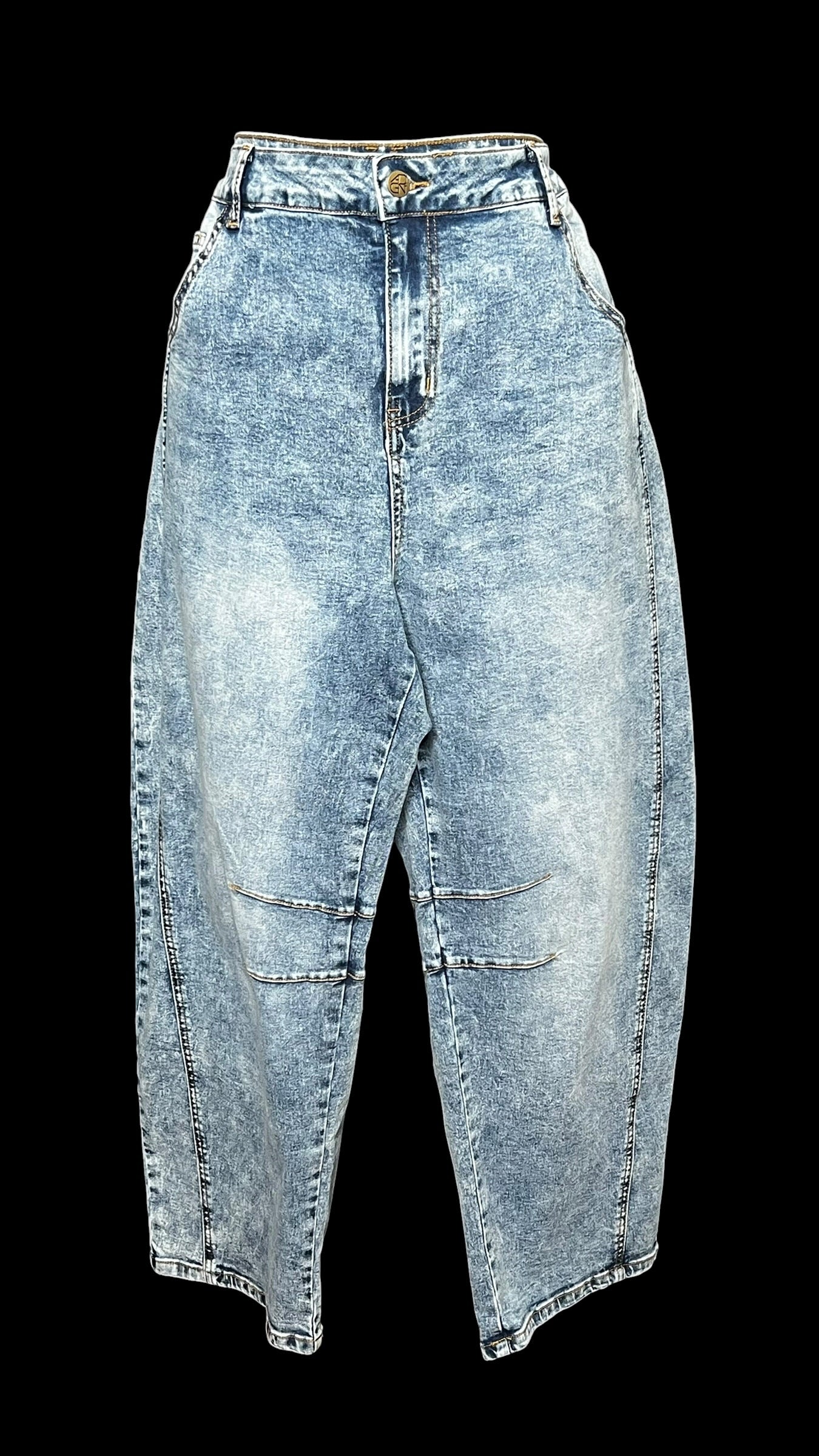 08.27 Pants ADGN Wide Leg Barrel Denim Stretch (W36/R12.5/H56/I26) (2X) Fits (16/18) Cvy