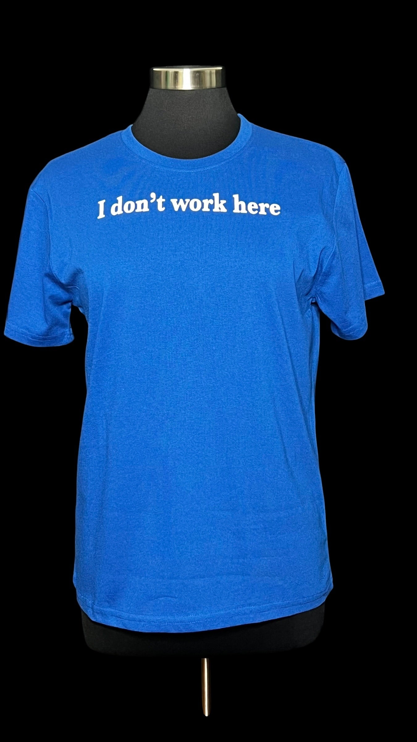 08.03 Tops NWT I Don't Work Here Blue Tee (S)