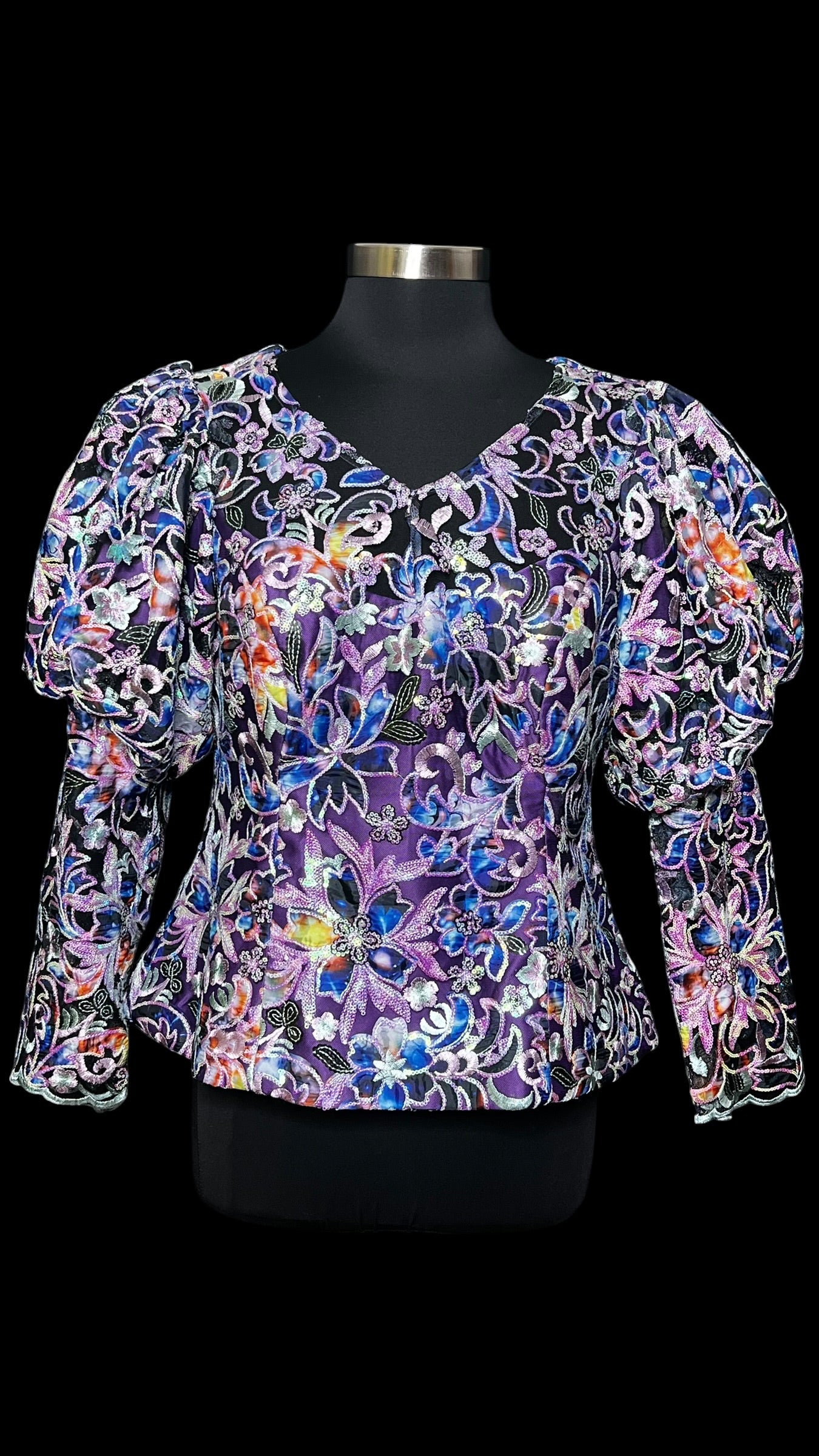 08.02 Tops Purple Sequin Pouf Slv (10)
