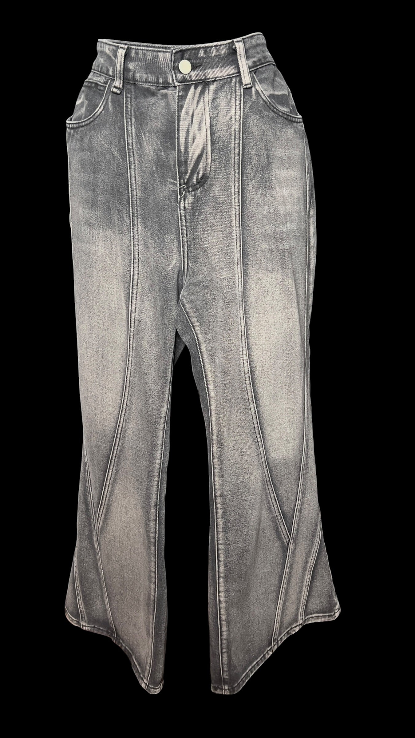 10.27 Pants Charcoal Flared Denim (8/10) W33/R12/I28