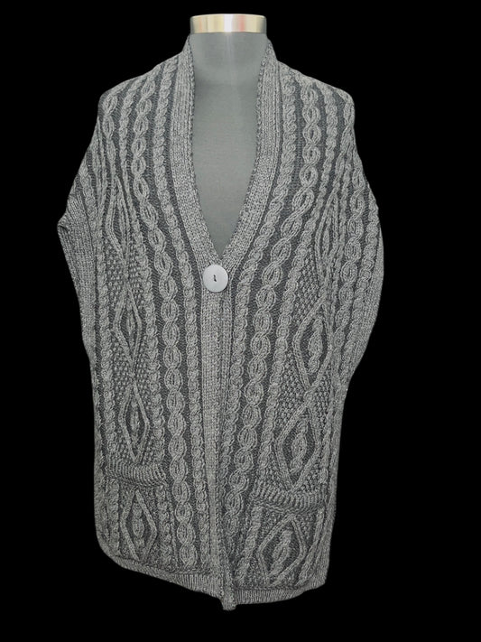 02.03 Sweaters Arancrafts Blk/Gry Wool Cardigan (XS/S) (10/12)