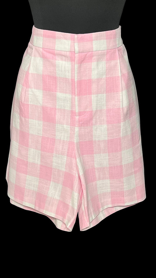 07.05 Shorts NWT Eloquii Pnk/whit Plaid (16)