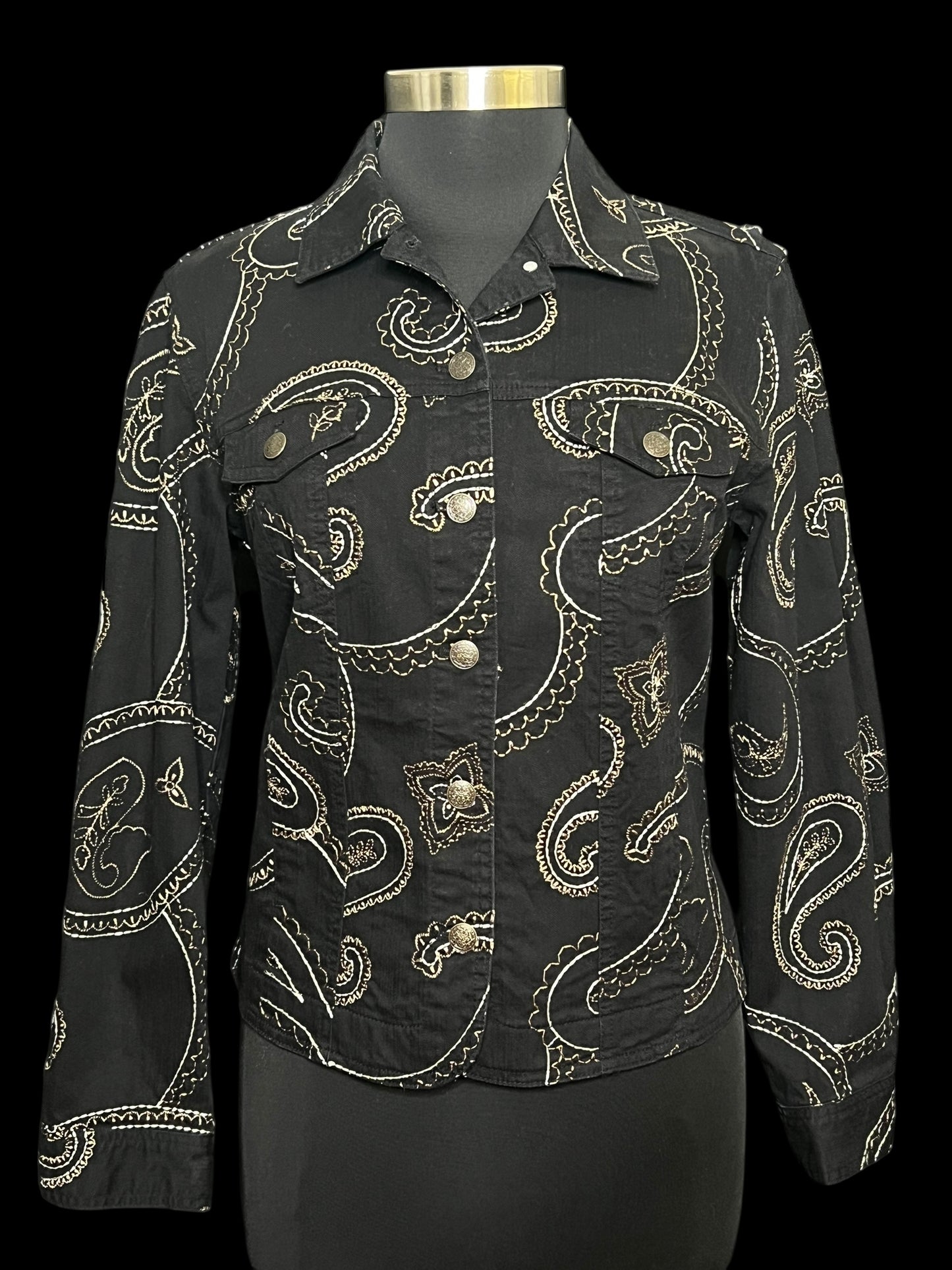 11.04 Jackets JM Collection Blk/Gold Paisley Print (8)