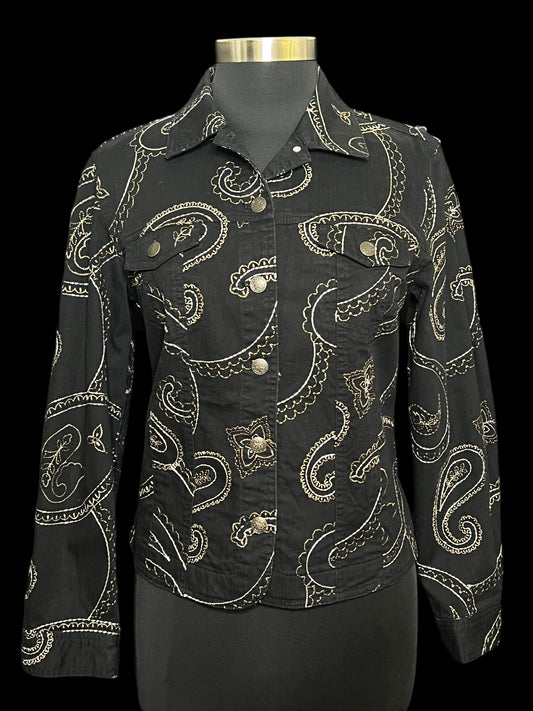 11.04 Jackets JM Collection Blk/Gold Paisley Print (8)
