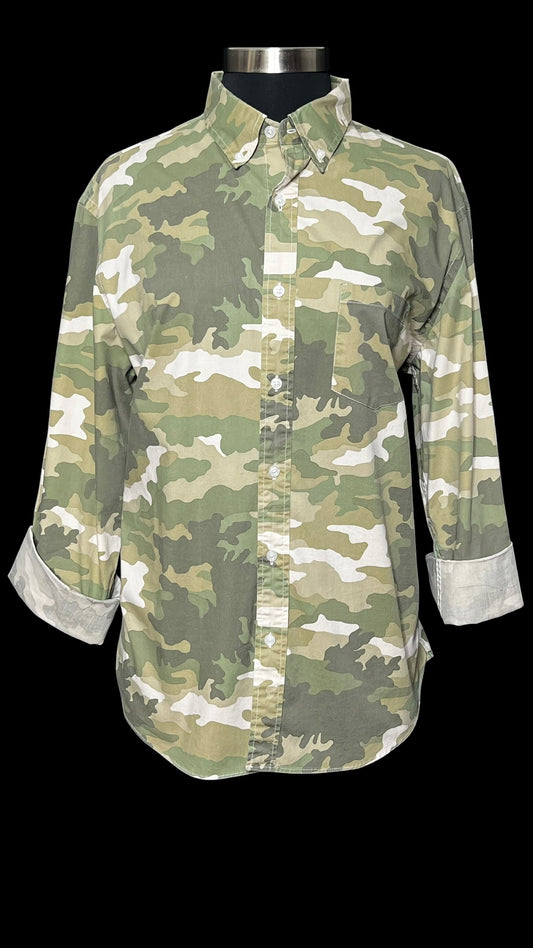 06.18 Tops J. Crew Camo Button Down (XL) Fits (8)