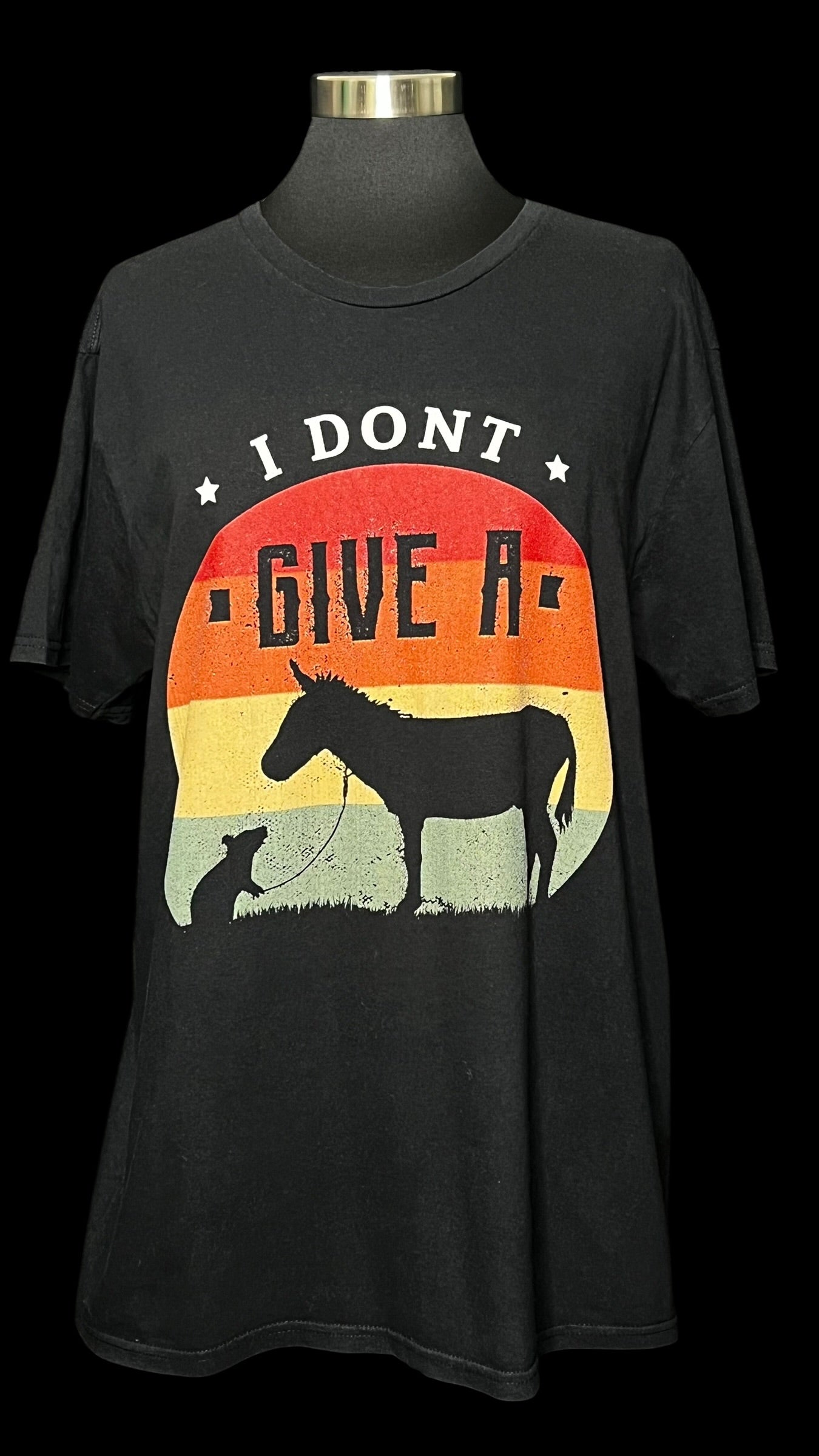 08.03 Tops I Don't Give A Blk Tee (XL)
