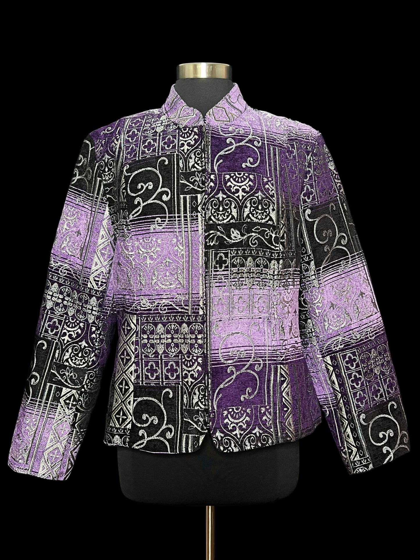 08.05 Blazers Dress Barn Prpl/Grn Floral (L) Fits (10/12) PTP 22”