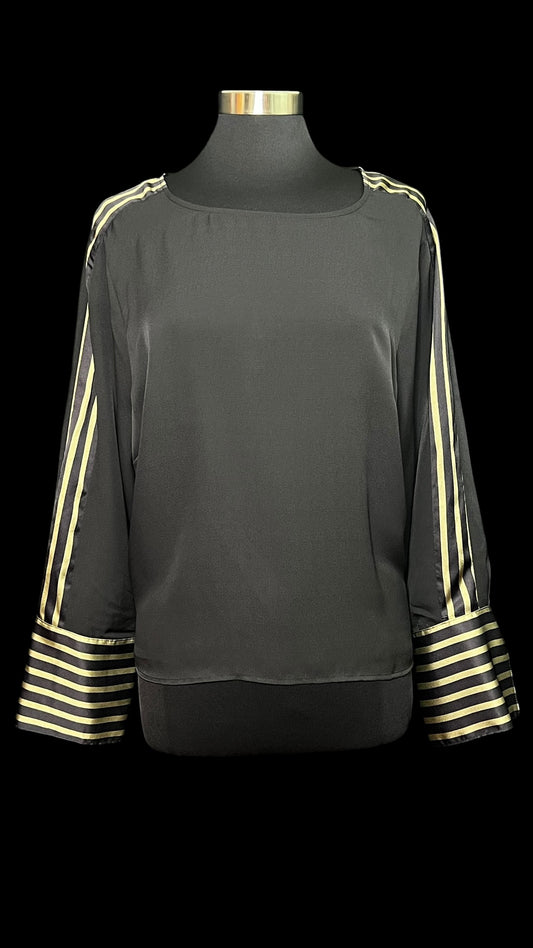 07.21 Tops NWT V. Camuto Blk/Grn Striped Cuff (XXL) Fits (L)
