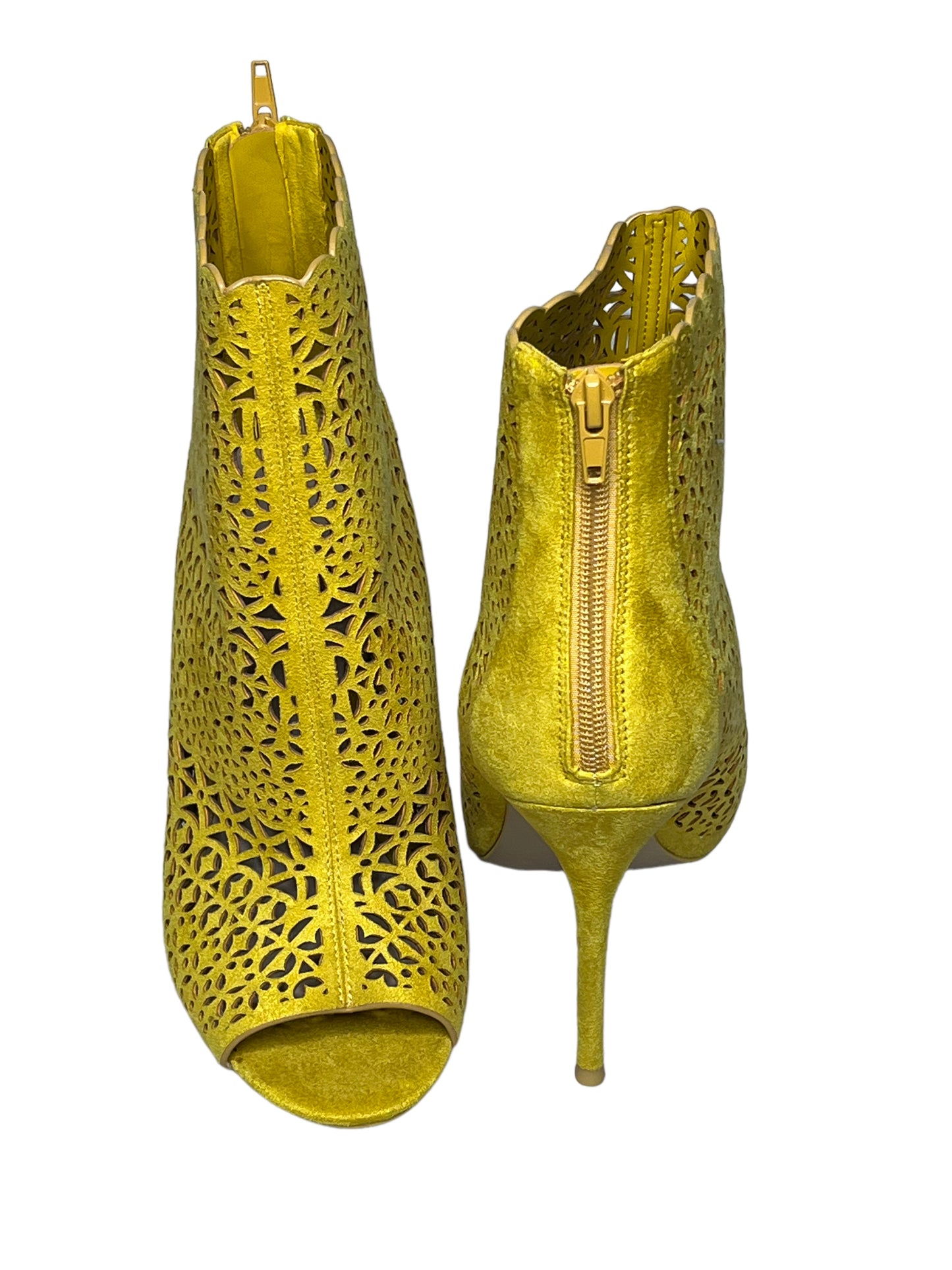 07.23 Shoes NEW Aldo Mustard Peep Toe Bootie (10)