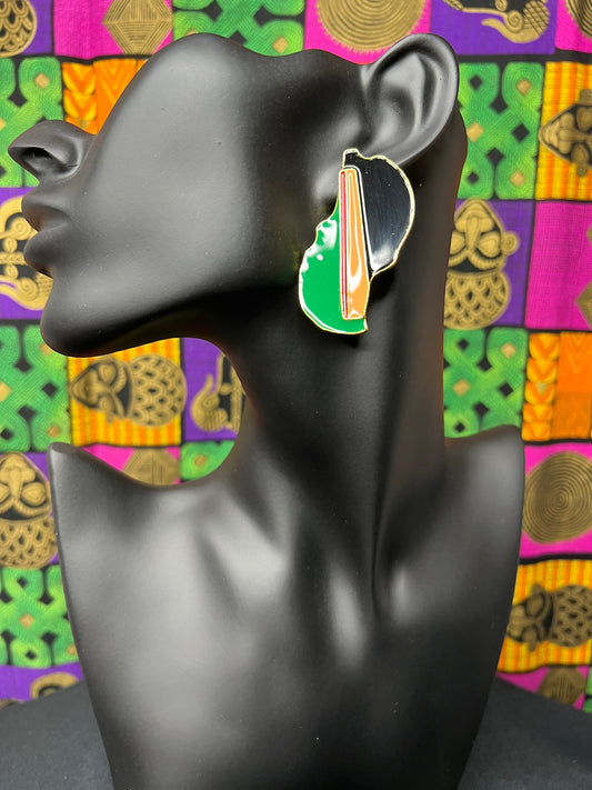 08.26 Earrings SJ Blk/Ylw/Grn Large