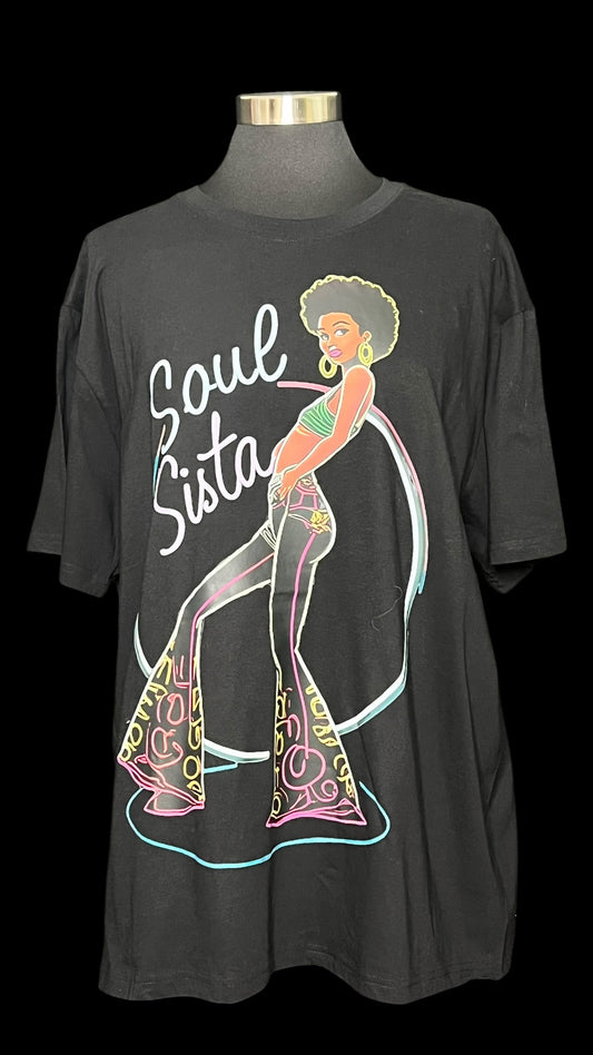 06.24 Tees NEW Soul Sista (2X) Fits (1X/2X) Cvy