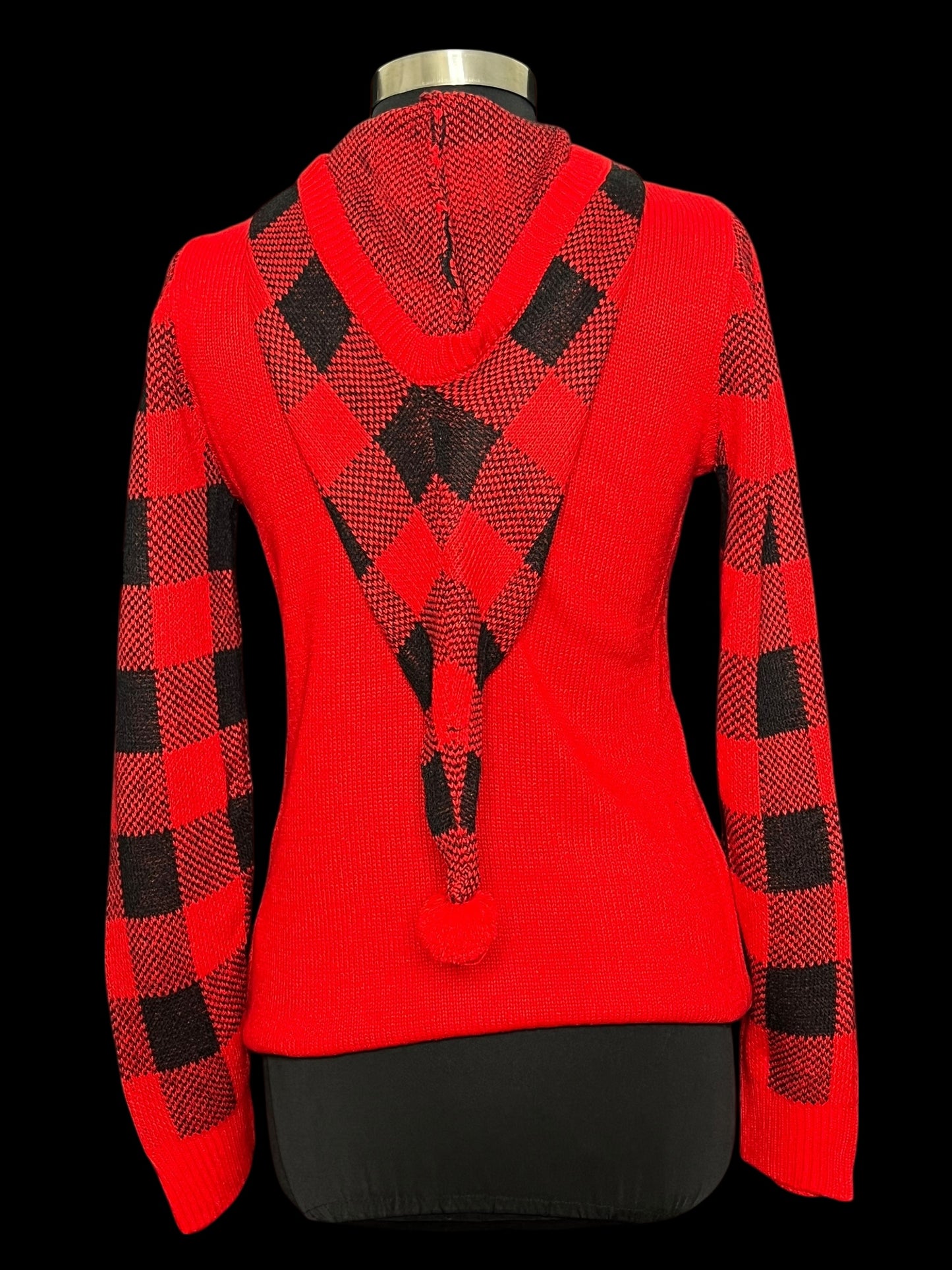 11.04 Sweaters Almost Famous Red/Buffalo Plaid Reindeer (L) Fits (M/8)