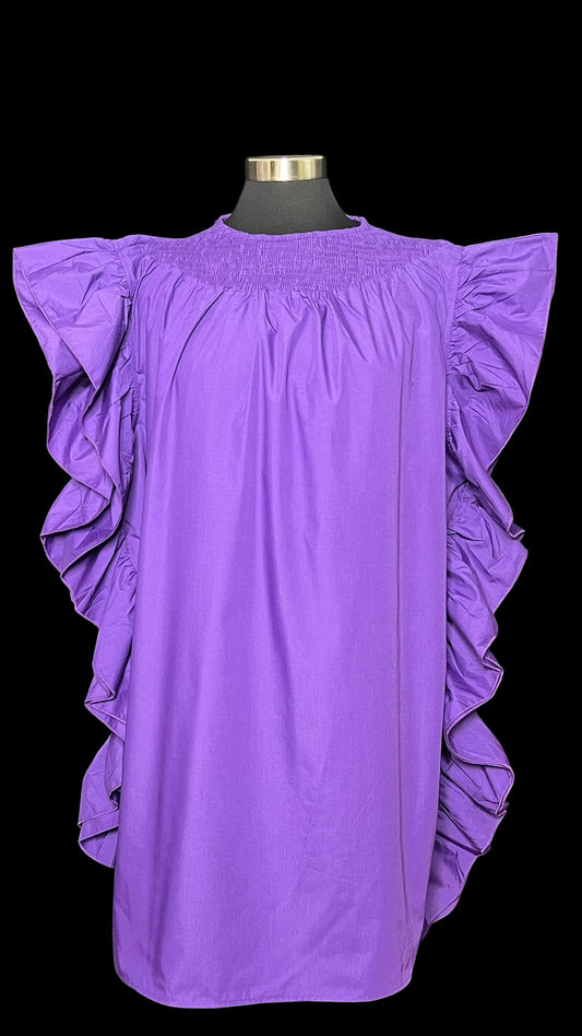 06.24 Tops NWOT Xplus Wear Purple Ruffled (L/XL)