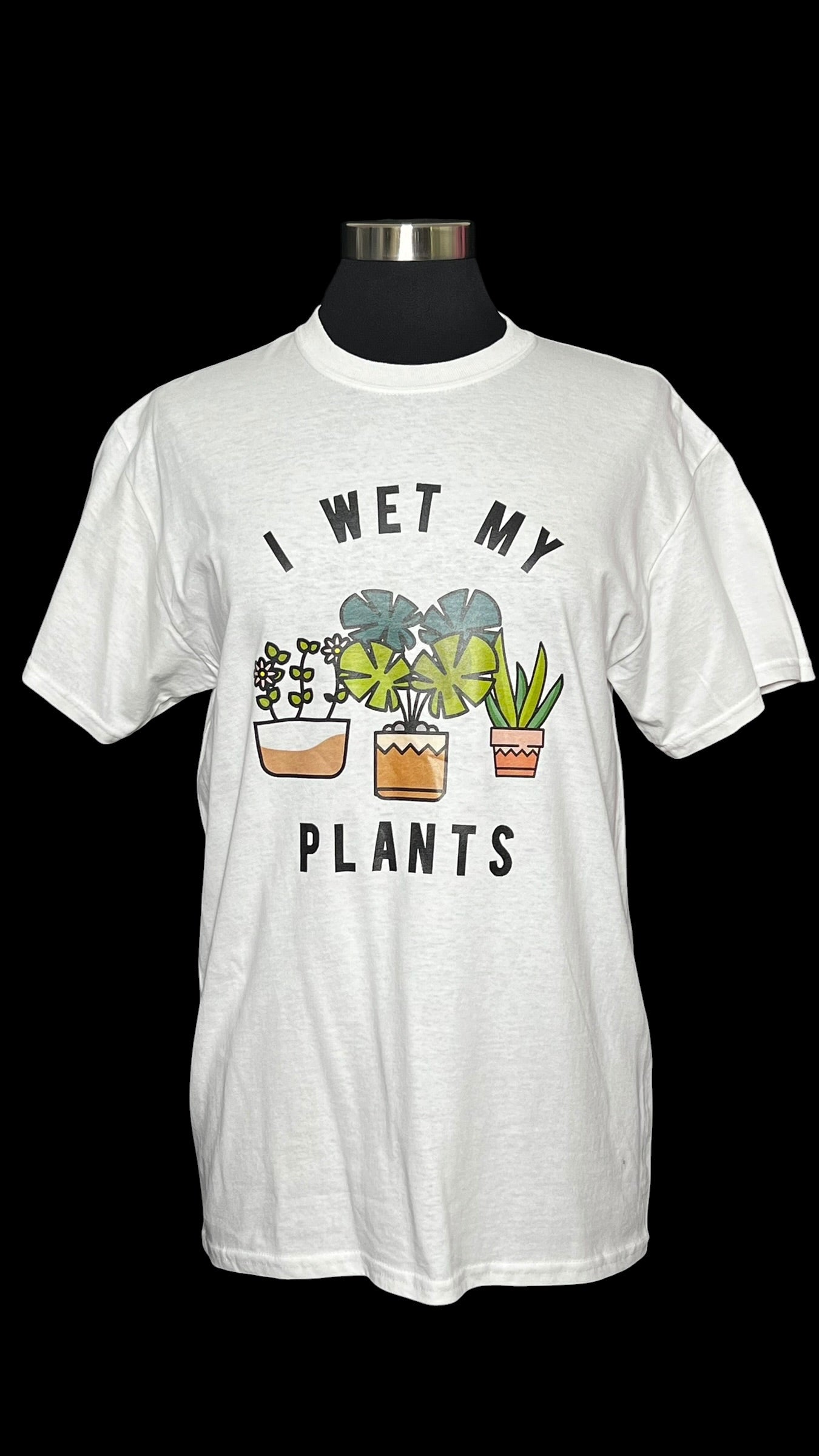 08.27 Tops NWOT I Wet My Plants Wht Tee (M)