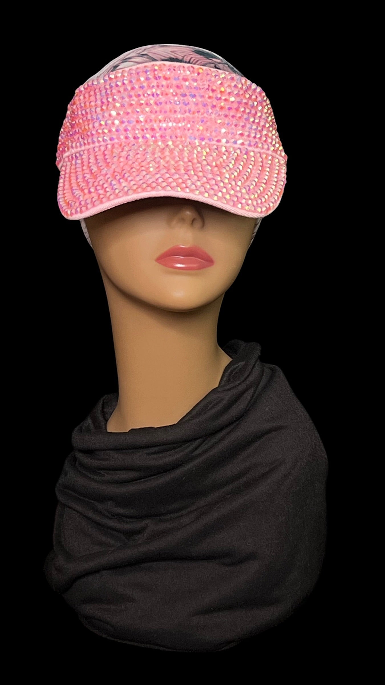 07.21 Hats NWOT Pink Rhinestone Visor Adjustable