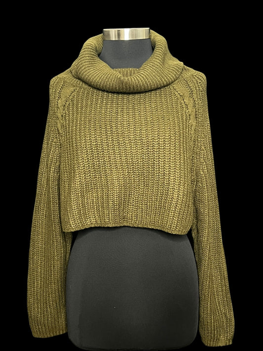 11.04 Sweaters Litz Olive Cowl Neck Cropped (S/M)