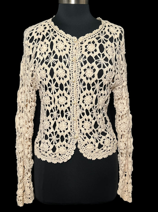 10.27 Sweaters Style NY Cream Crocheted (M) Fits (8/10) Slim