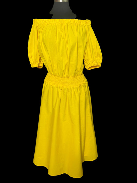 04.08 Dresses A. Stewart Yellow (18/20 ) Fits (16/18) Cvy