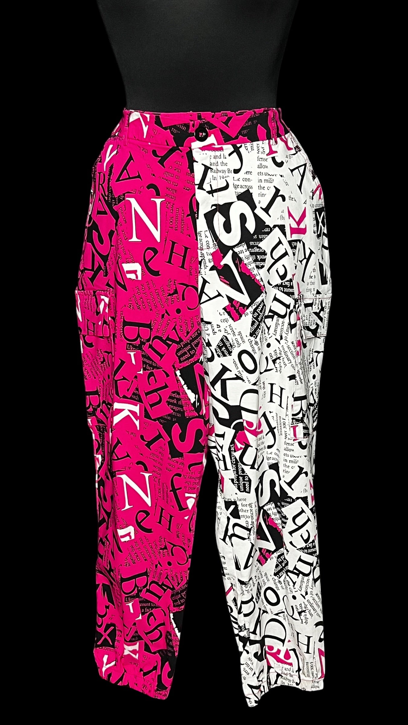 08.06 Pants NWOT Like An Angel Pink/Wht/Blk Grafitti Jogger Stretch (3X) Fits (16) Cvy