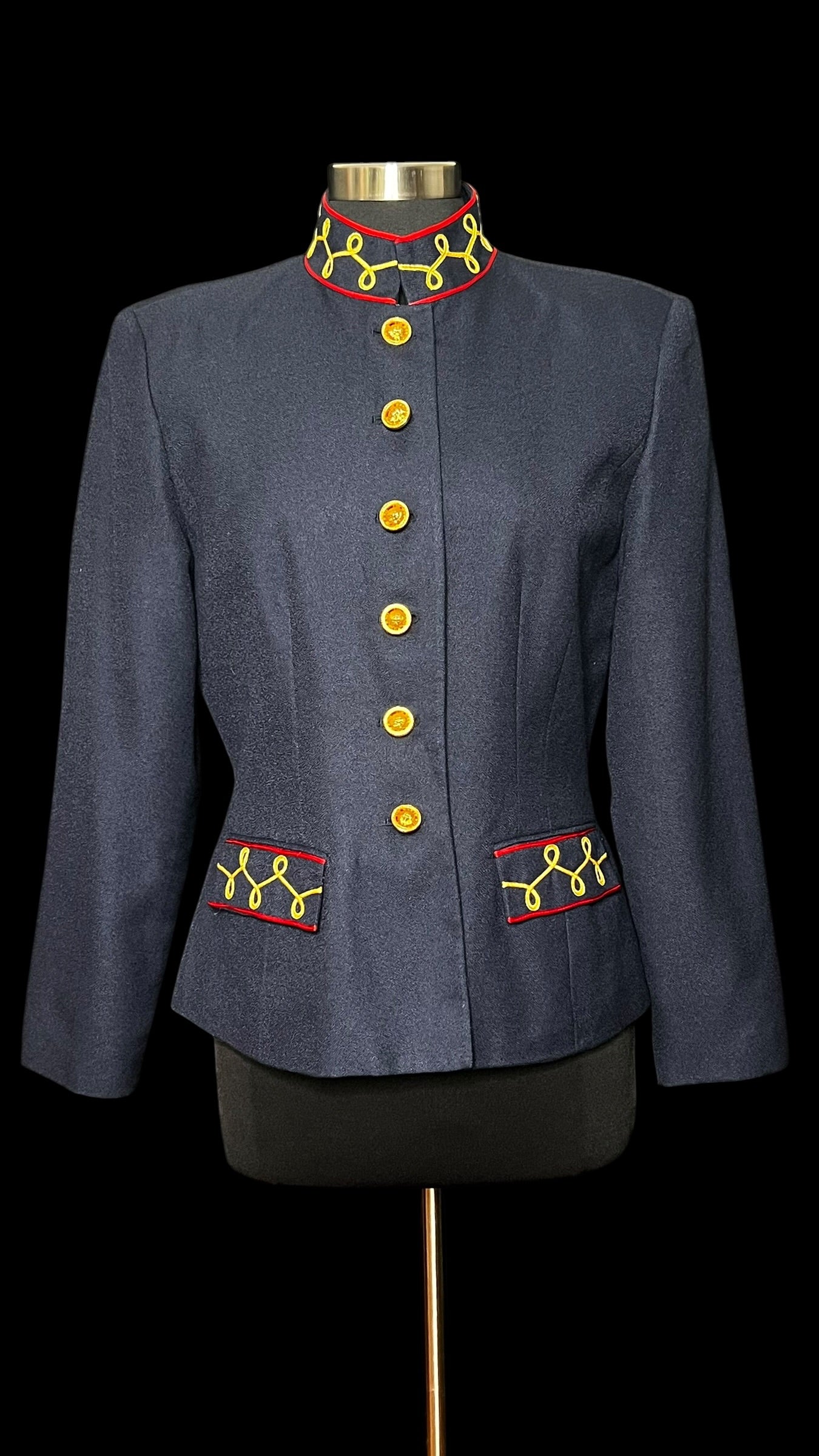 07.27 Blazers Vintage Morgan Miller Navy Military Style (10) Fits (6)