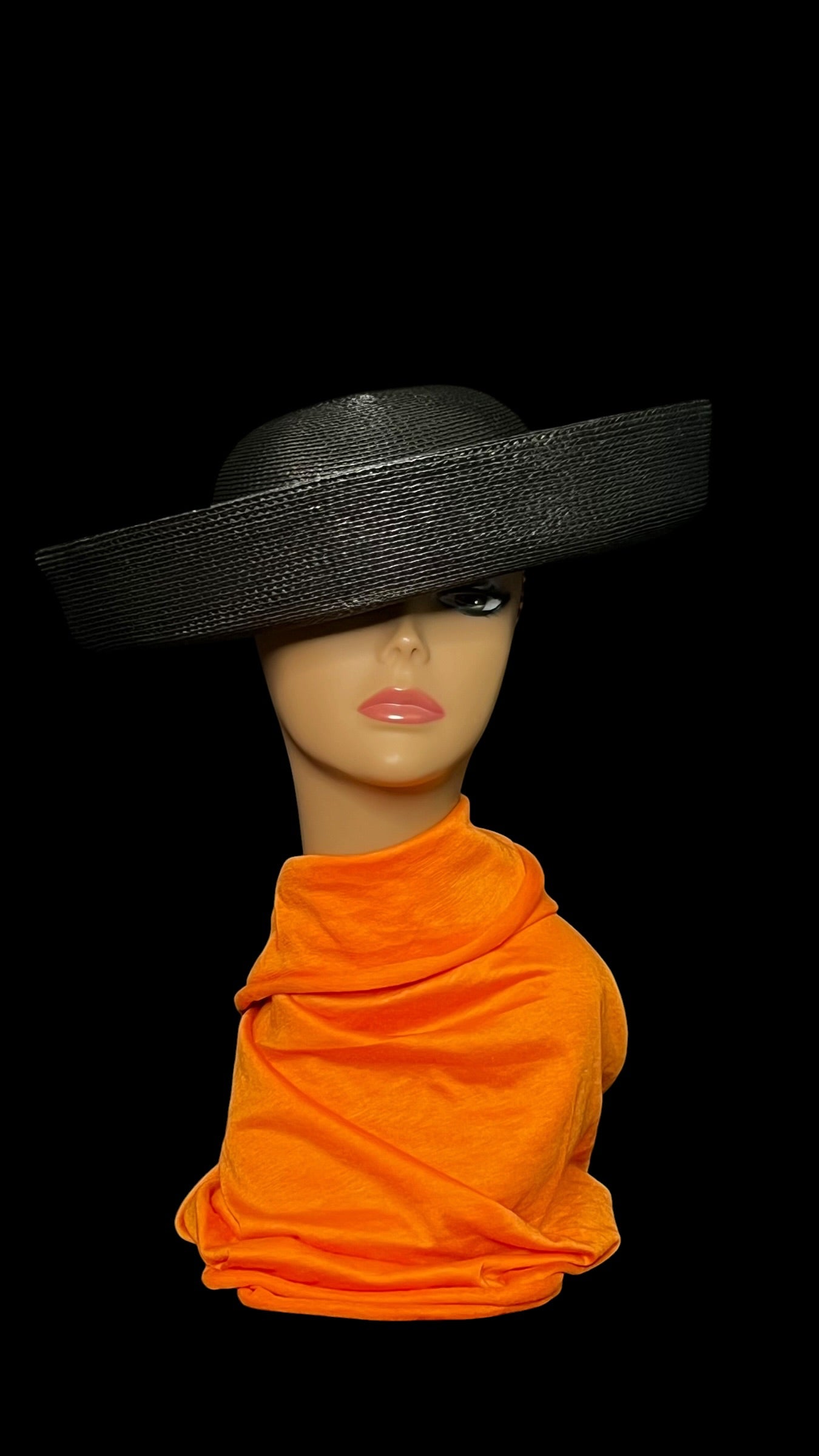 07.02 Hats NWOT Black Wide Straw (S/M)