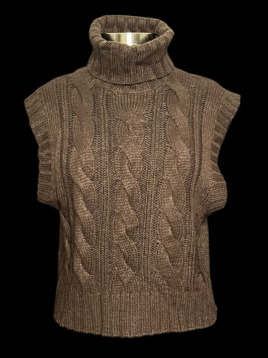 11.06 Sweaters Brown T-Neck Sweater Vest (M) Fits (8/10)