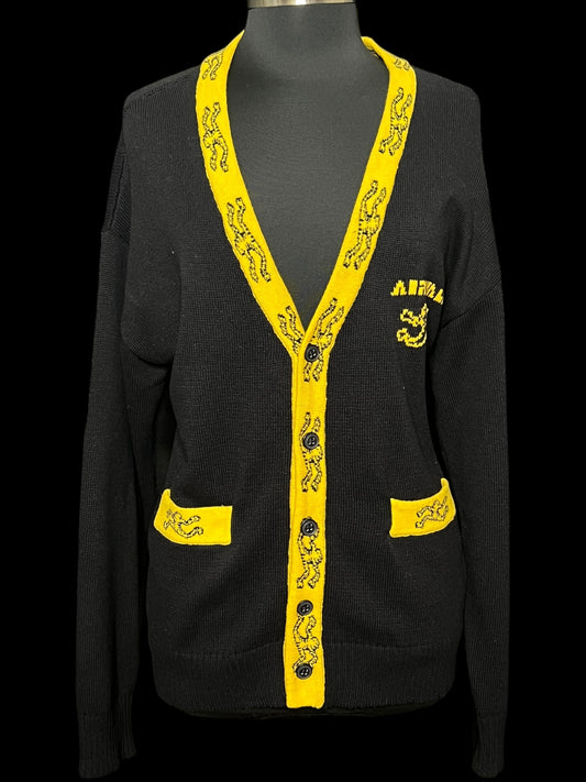 10.27 Sweaters Airwalk Mens Blk/Ylw Cardigan (S) Fits (L)