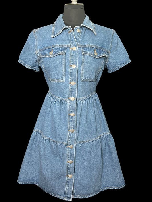 07.23 Dresses Shein Button-Down Babydoll Denim (L) Fits (S/M)