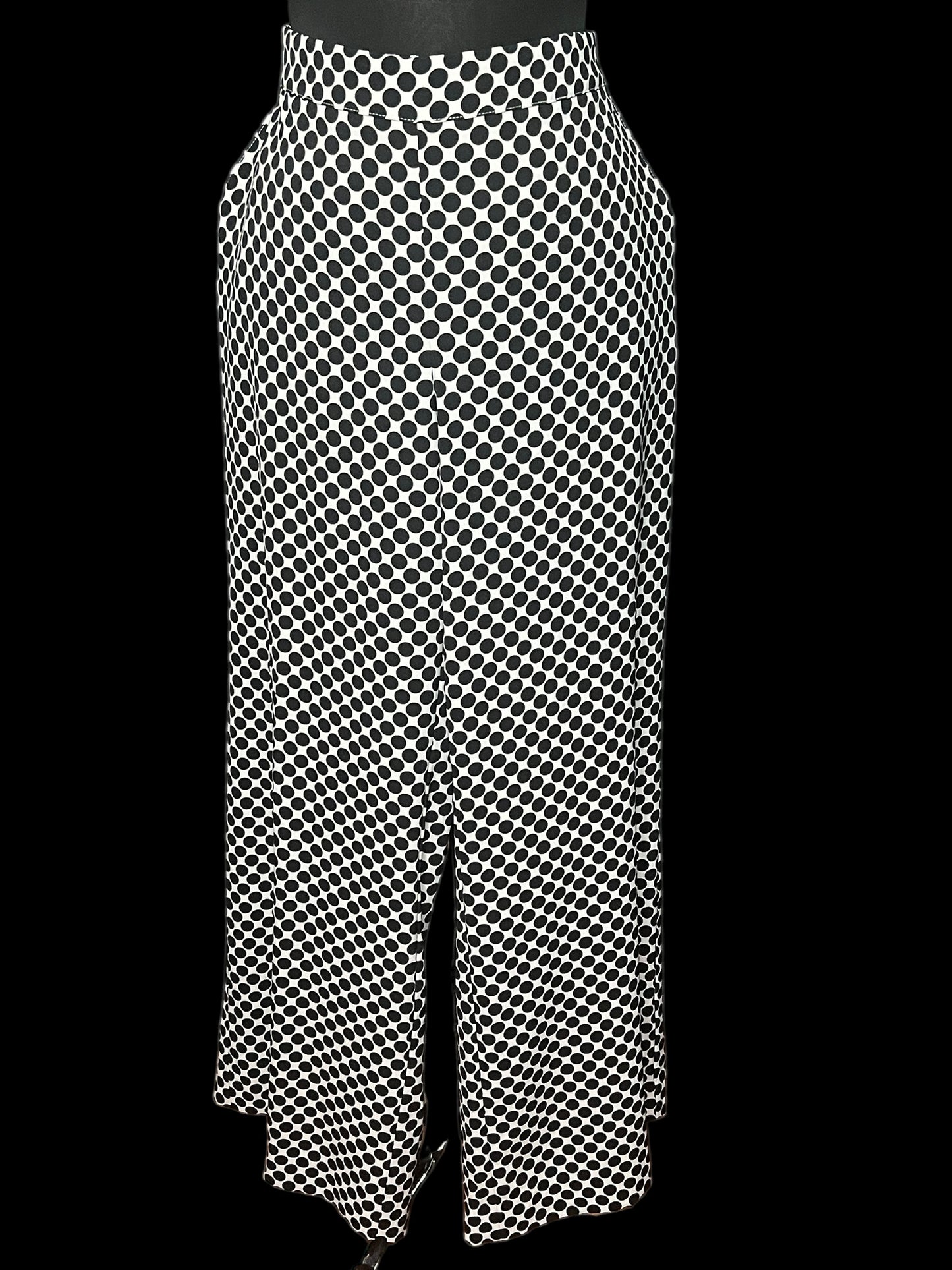 07.23 Pants NWOT NY& CO Blk/Wht Polka Dot Palazzo (L) Fit (XL)