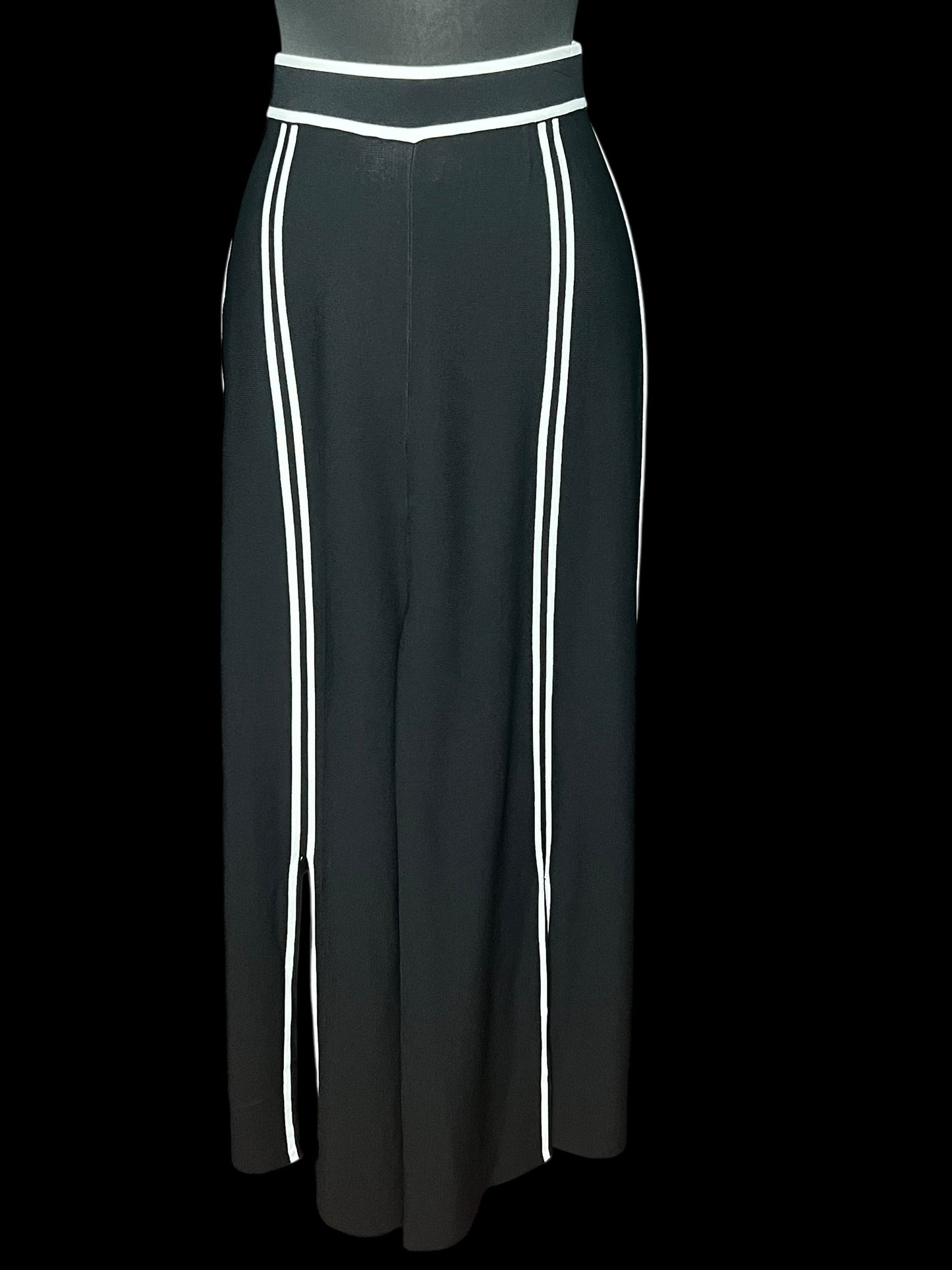 07.24 Pants NWT Joseph Ribkoff Blk/Wht Striped Wide-Leg Knit (XL) Fits (XL/1X) Cvy