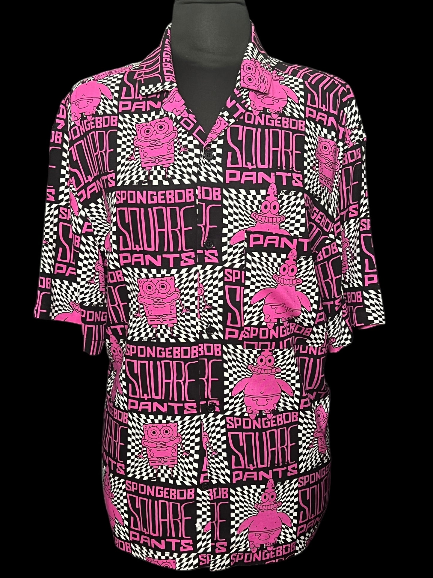 07.24 Blouses NWOT Pink/Blk Sponge Bob (M 8/10)