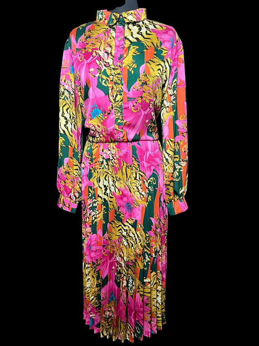 07.12 Sets Good Times USA Fuchsia Multicolor Maxi Skirt (1X) Cvy