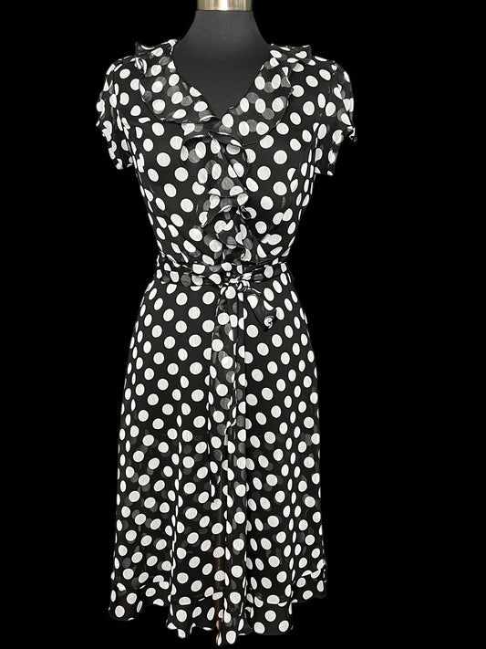 07.31 Dresses JBS Blk/Wht Polka Dot Sheer (10) Slim