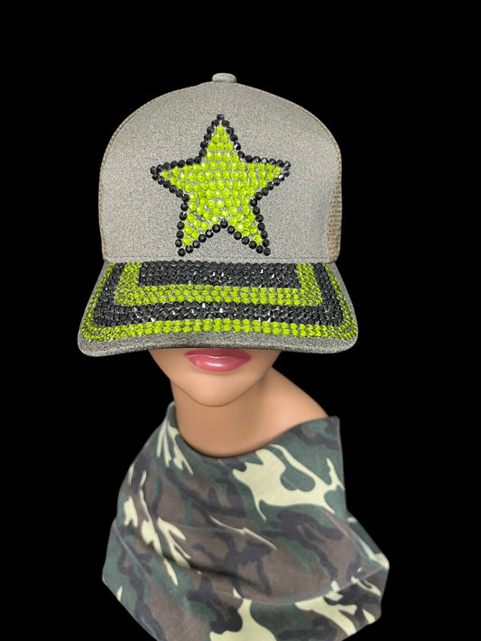 08.10 Hats Flex Fit UPCYCLED Grn/Blk Bling (L/XL)