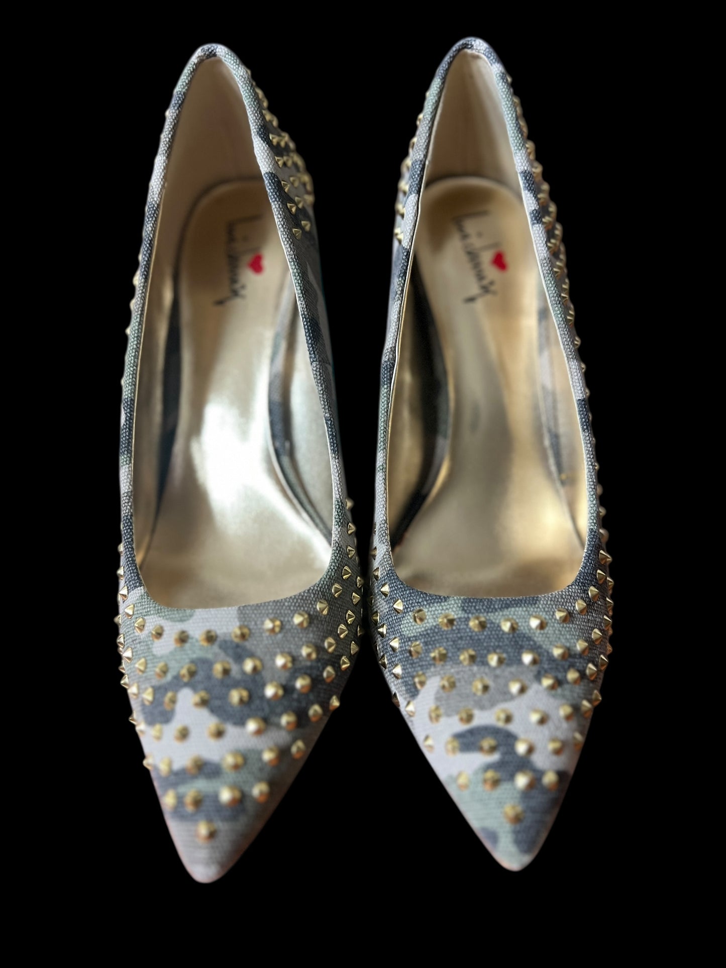 08.10 Shoes Lui Chinny Camo Gold Studded (10M) Fits (9.5)