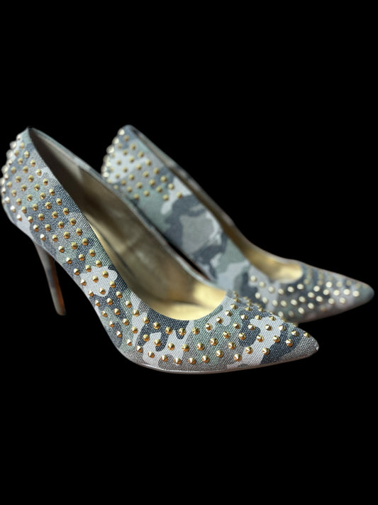 08.10 Shoes Lui Chinny Camo Gold Studded (10M) Fits (9.5)