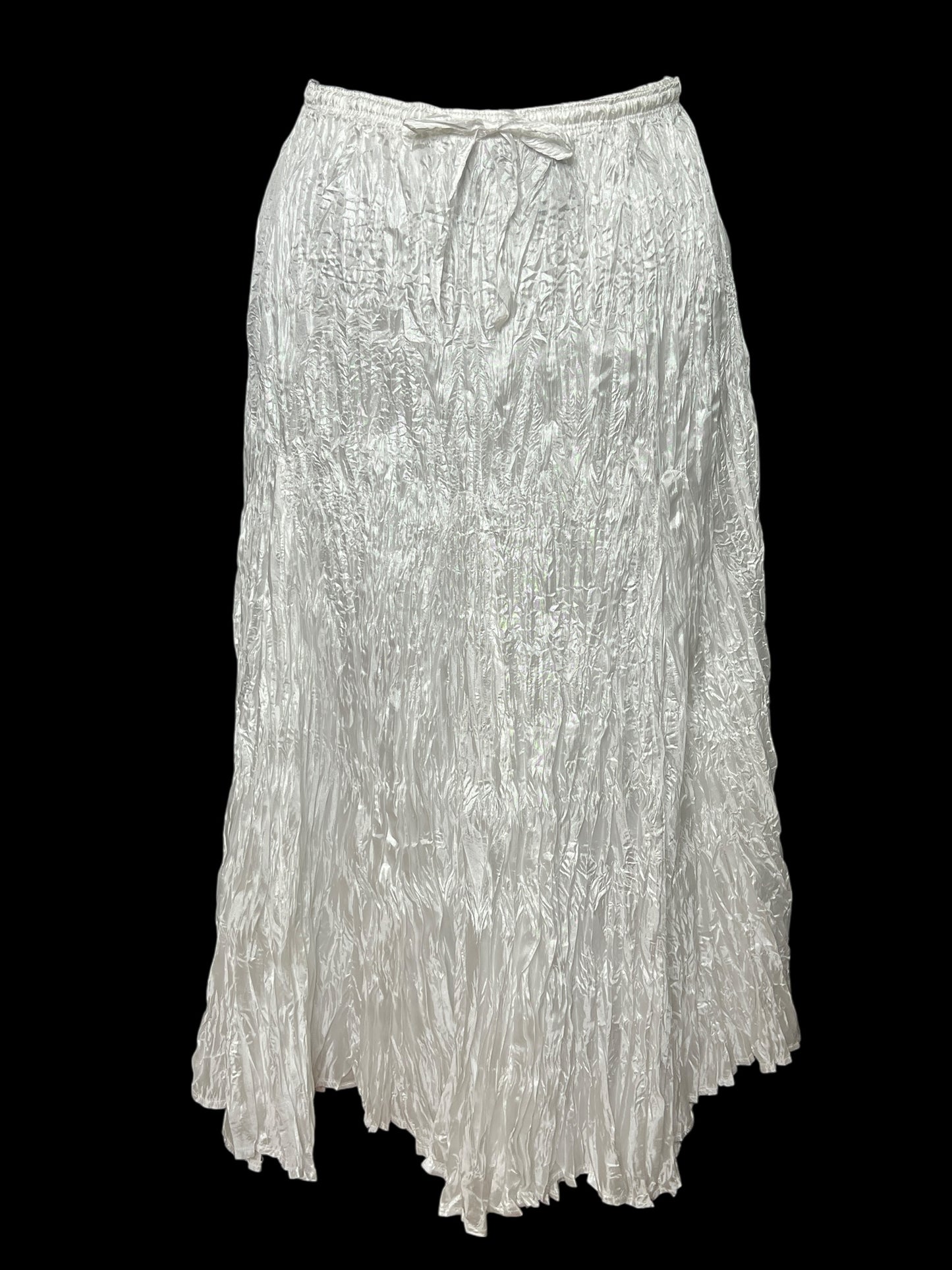 08.16 Skirts NOWT White Crinkle Midi (L) Fits (L/XL)