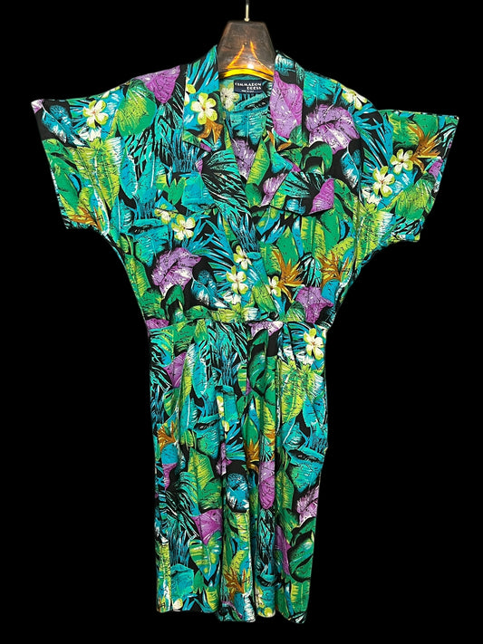 08.10 Rompers Vintage Cimmaron Dress Turquoise Multi Color Floral (8)