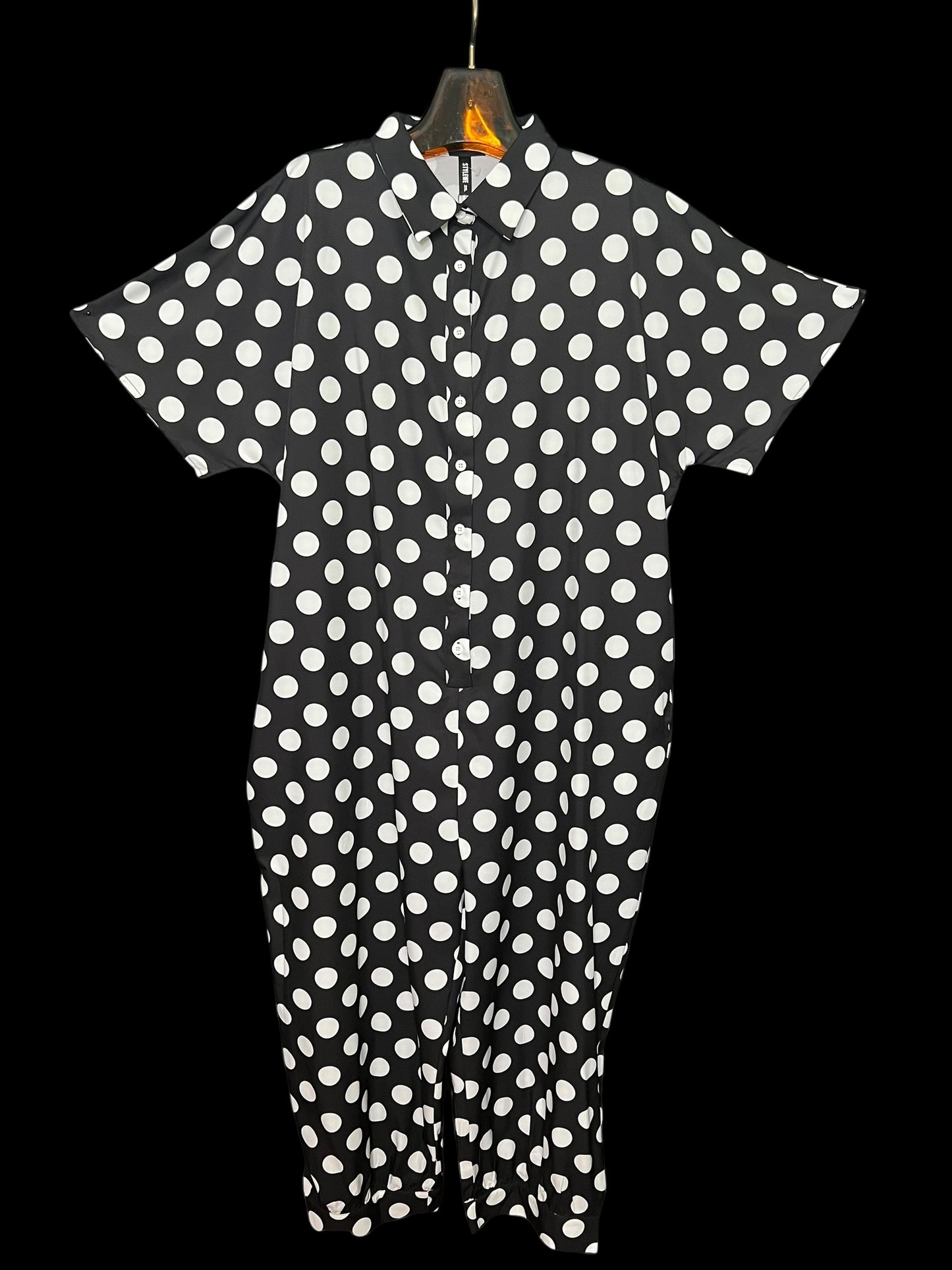 09.12 Jumpsuits NWT StyleWe Blk/Wht Polka Dot (10/12)