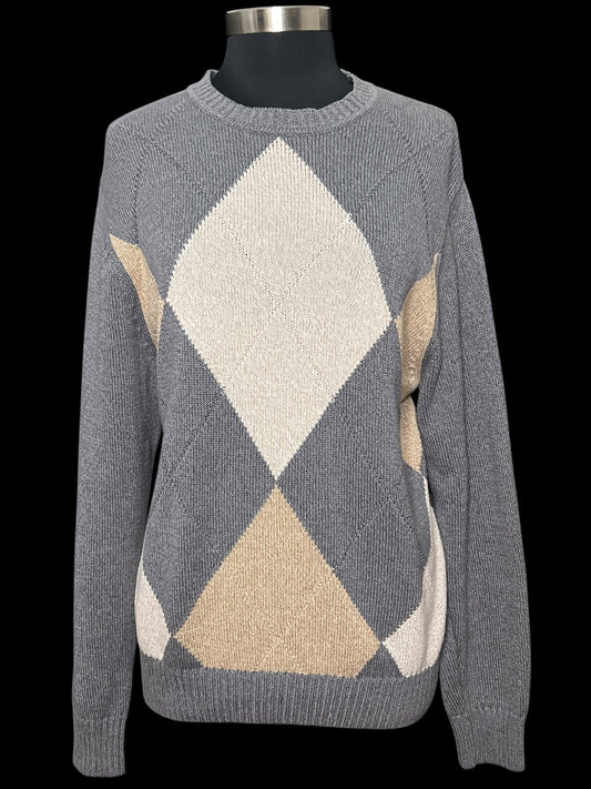10.27 Sweaters Dockers Gry/Tan Argyle (L) Fits (10/12) (L/XL)