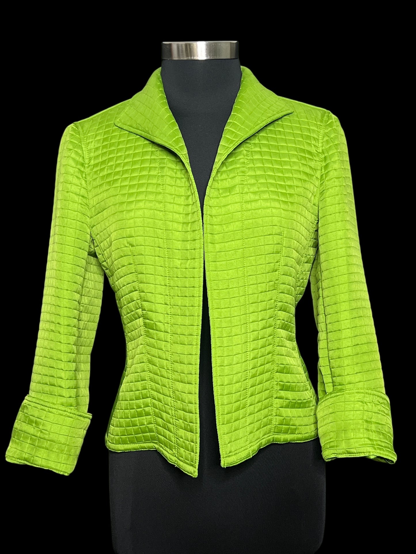 10.08 Jackets Harve Benard Vintage Lime Grn Quilted (8) Fits (8/10)