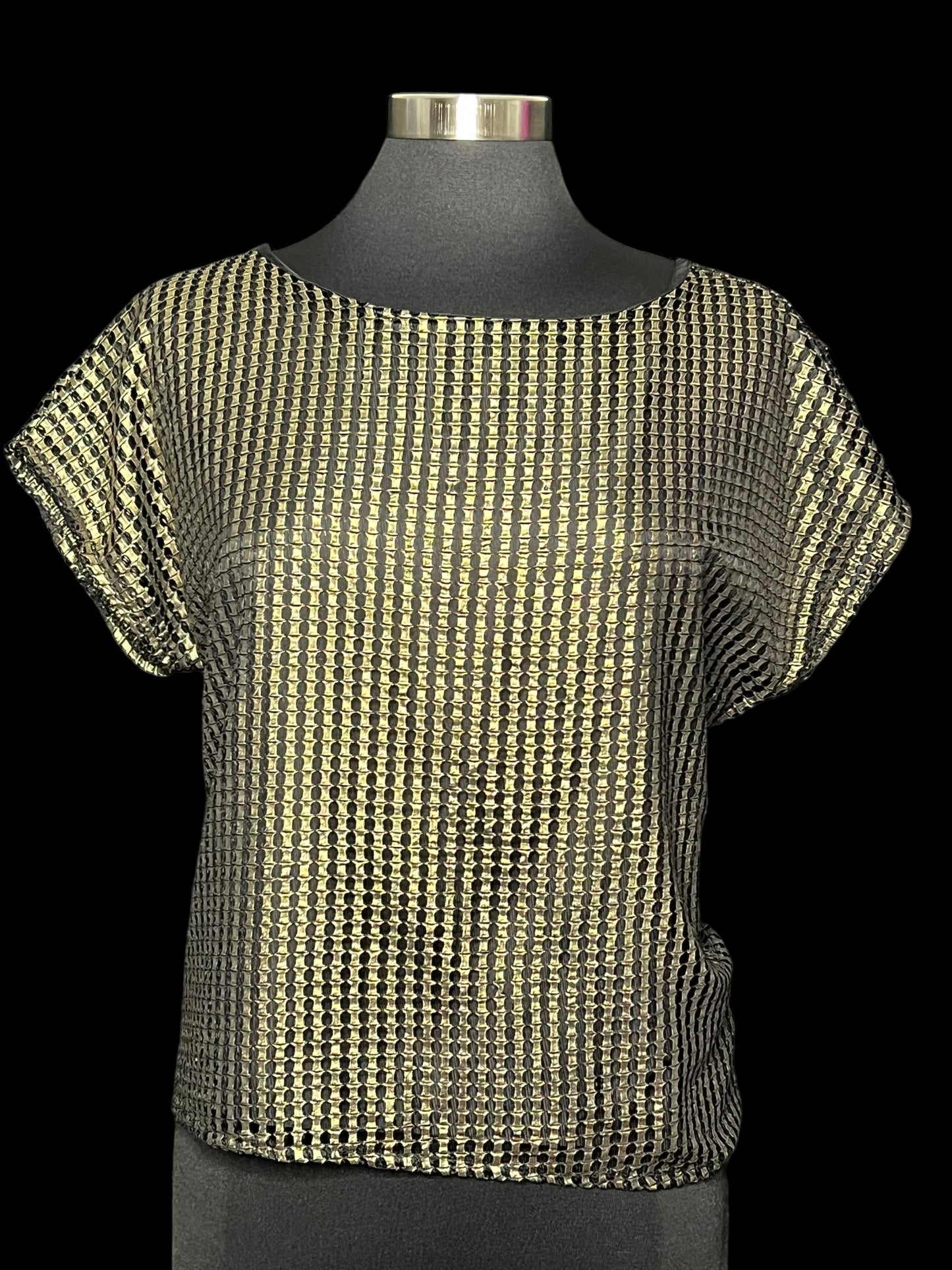 09.08 Blouses Jack by BB Dakota Gold/Black Lattice (M)